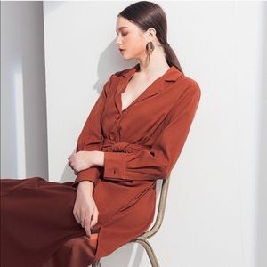 Air Space burnt orange long sleeve dress